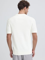 Casual Friday White Mosvik Short Sleeve V-Neck Knit Polo Shirt - Image 2 of 5