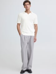 Casual Friday White Mosvik Short Sleeve V-Neck Knit Polo Shirt - Image 3 of 5