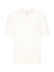 Casual Friday White Mosvik Short Sleeve V-Neck Knit Polo Shirt - Image 5 of 5