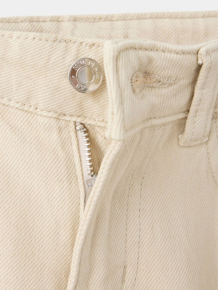 Mango Cream Floral Embellished Wide Leg Jeans - Image 2 of 3