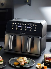 Salter Silver Dual Digital Air Fryer 7.6 Litre 1700 W - Image 1 of 4