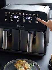 Salter Silver Dual Digital Air Fryer 7.6 Litre 1700 W - Image 2 of 4