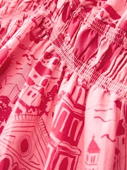 Pink Shirred Waist Mini Dress - Image 5 of 5