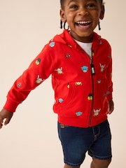 Red Marvel Avengers All Over Print Zip Through 100% Cotton Top (9mths-8yrs) - Image 1 of 8