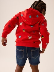 Red Marvel Avengers All Over Print Zip Through 100% Cotton Top (9mths-8yrs) - Image 2 of 8