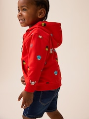 Red Marvel Avengers All Over Print Zip Through 100% Cotton Top (9mths-8yrs) - Image 4 of 8