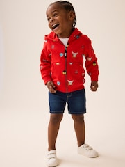 Red Marvel Avengers All Over Print Zip Through 100% Cotton Top (9mths-8yrs) - Image 5 of 8