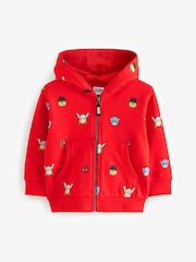 Red Marvel Avengers All Over Print Zip Through 100% Cotton Top (9mths-8yrs) - Image 6 of 8