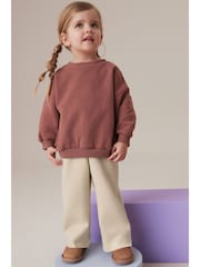 Cream Cosy Fleece Lined Wide Trousers (3mths-7yrs) - Image 2 of 7