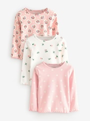 Floral rose - Cath Kidston Long Sleeve Ribbed T-Shirts 3 Pack (3mths-7yrs) - Image 1 de 15