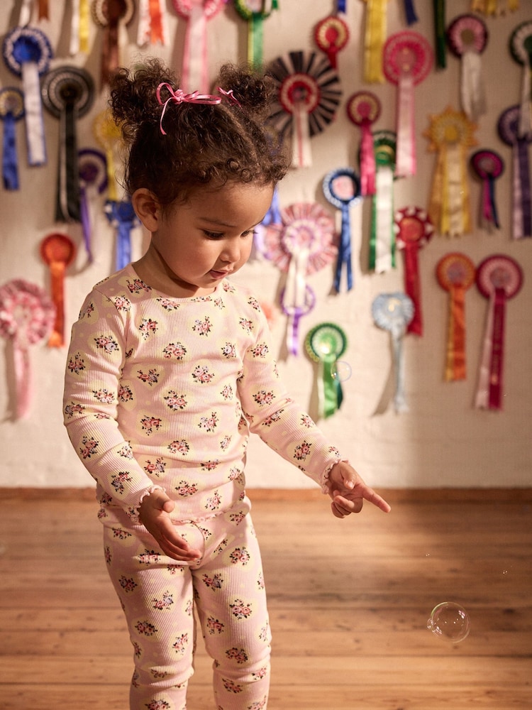 Floral rose - Cath Kidston Long Sleeve Ribbed T-Shirts 3 Pack (3mths-7yrs) - Image 4 of 15