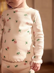 Floral rose - Cath Kidston Long Sleeve Ribbed T-Shirts 3 Pack (3mths-7yrs) - Image 7 de 15