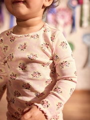 Floral rose - Cath Kidston Long Sleeve Ribbed T-Shirts 3 Pack (3mths-7yrs) - Image 8 de 15