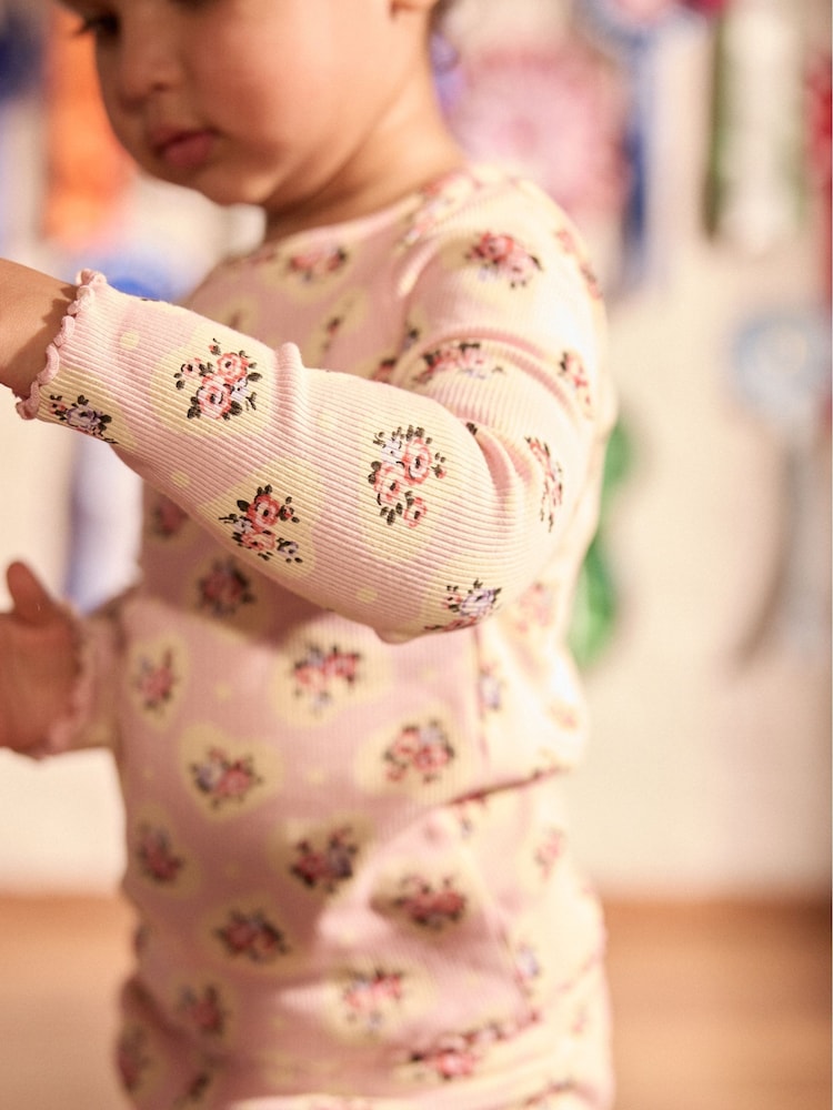 Floral rose - Cath Kidston Long Sleeve Ribbed T-Shirts 3 Pack (3mths-7yrs) - Image 9 of 15