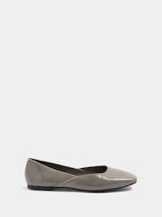 Yours Curve Grey Dipped Top Line Ballet Pumps - Image 2 of 5