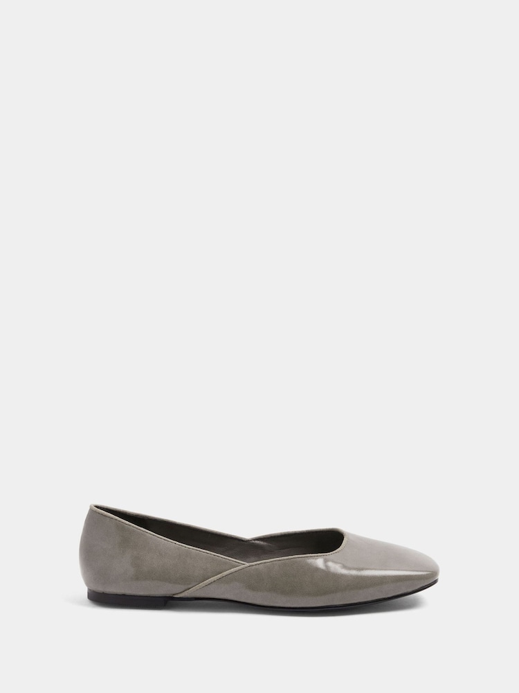 Yours Curve Grey Dipped Top Line Ballet Pumps - Image 2 of 5