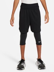 Nike Black Pro Dri-FIT 3/4-Length Leggings - Image 1 of 9