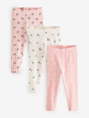 Pink geblümt - Cath Kidston – gerippte Leggings im 3er-Pack (3M.–7J.) - Image 1 of 8