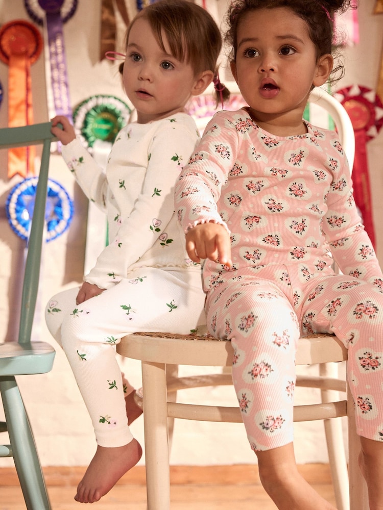 Pink geblümt - Cath Kidston – gerippte Leggings im 3er-Pack (3M.–7J.) - Image 2 of 8