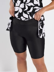 Yours Curve Black High Waist Swim Shorts 2 Pack - Image 4 of 5