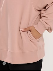 Rosa - Yours Curve Zip Through Funnel Neck Sweatshirt - Imagen 4 de 6