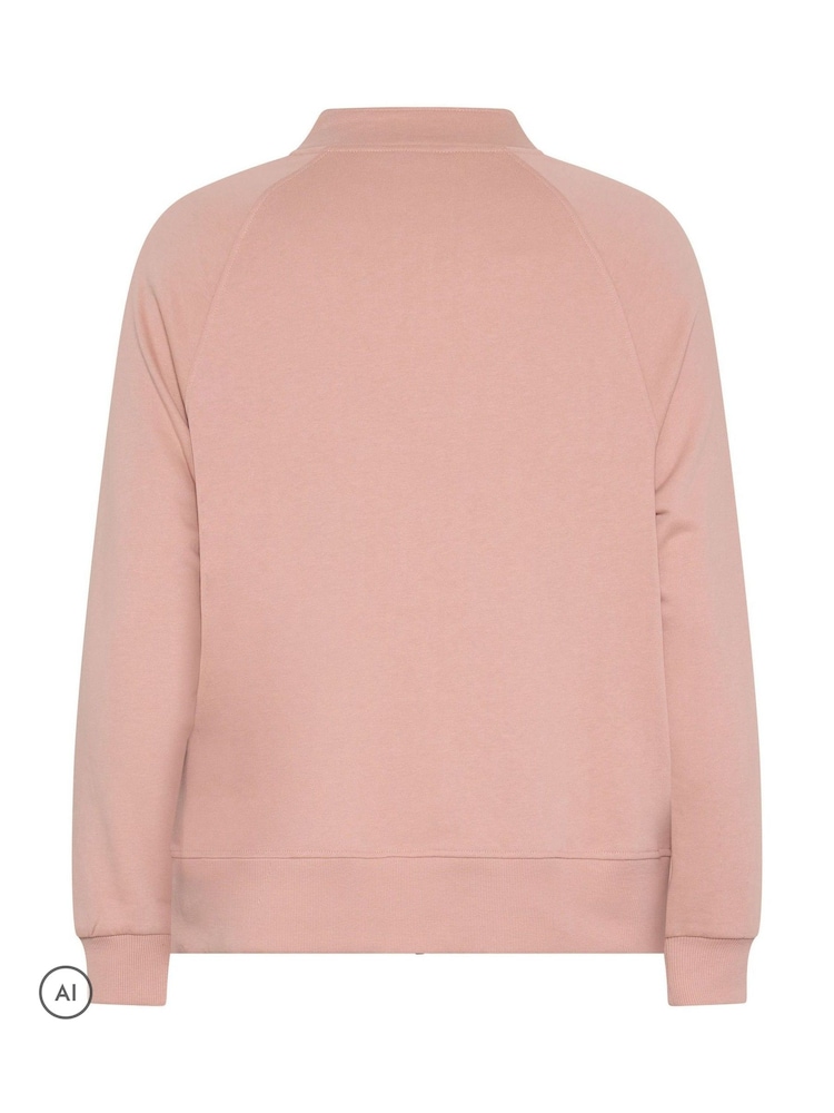 Rosa - Yours Curve Zip Through Funnel Neck Sweatshirt - Imagen 6 de 6