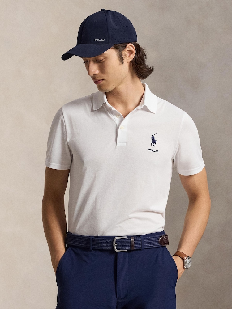 Ralph Lauren White RLX Tour Pique Polo Shirts - Image 1 of 5