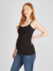 JoJo Maman Bébé Black & Black 2-Pack Maternity & Nursing Vest Tops - Image 2 of 4