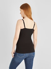 JoJo Maman Bébé Black & Black 2-Pack Maternity & Nursing Vest Tops - Image 3 of 4
