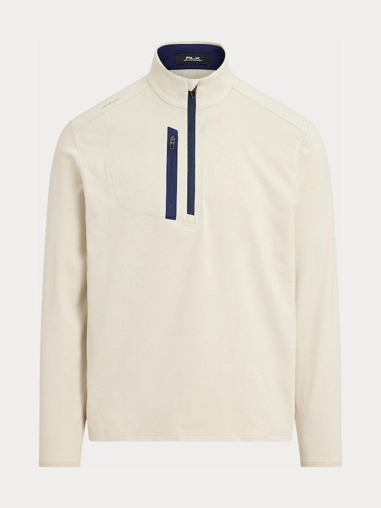 Ralph Lauren Cream RLX Luxe Perfomance Quater Zip Sweatshirt - Image 1 of 1 Ralph Lauren Cream RLX Luxe Perfomance Quater Zip Sweatshirt - Image 1 of 1