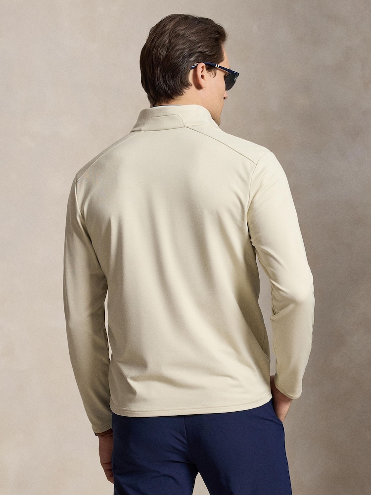 Ralph Lauren Cream RLX Luxe Perfomance Quater Zip Sweatshirt - Image 2 of 5 Ralph Lauren Cream RLX Luxe Perfomance Quater Zip Sweatshirt - Image 2 of 5