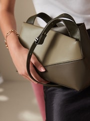 Khaki Green Asymmetric Cross-Body Bag - Image 4 of 12