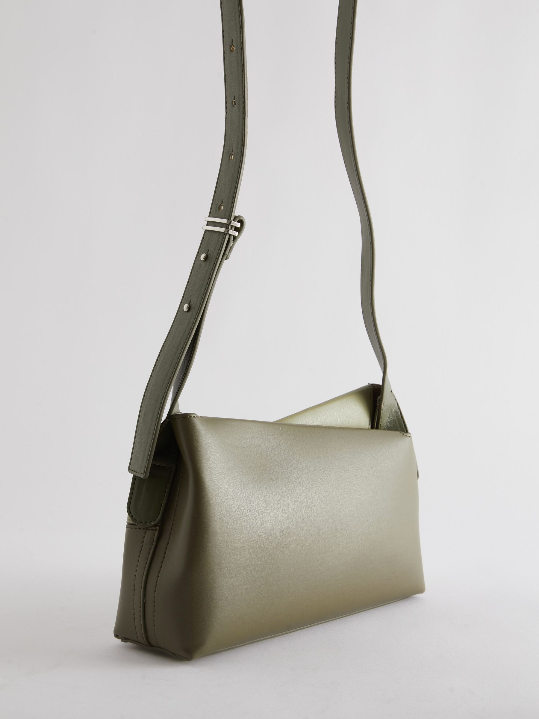 Khaki Green Asymmetric Cross Body Bag