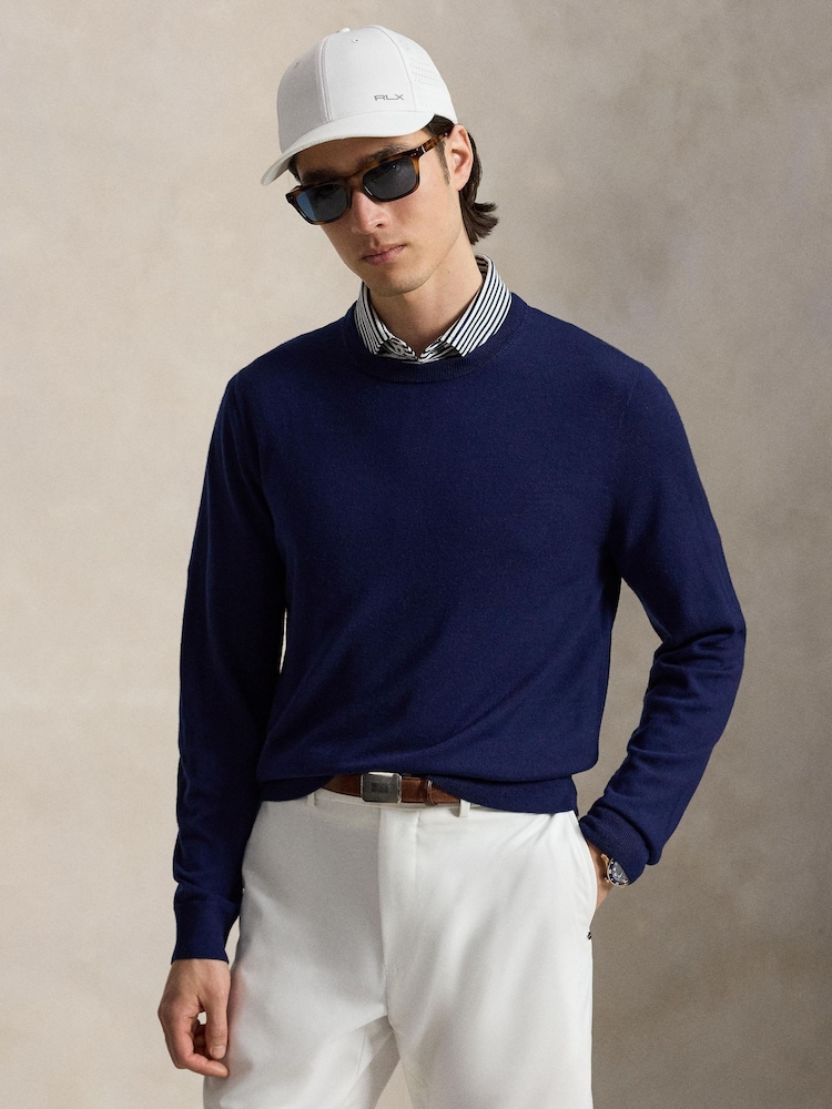 Ralph Lauren Blue Merino Wool Jumper - Image 1 of 4 Ralph Lauren Blue Merino Wool Jumper - Image 1 of 4