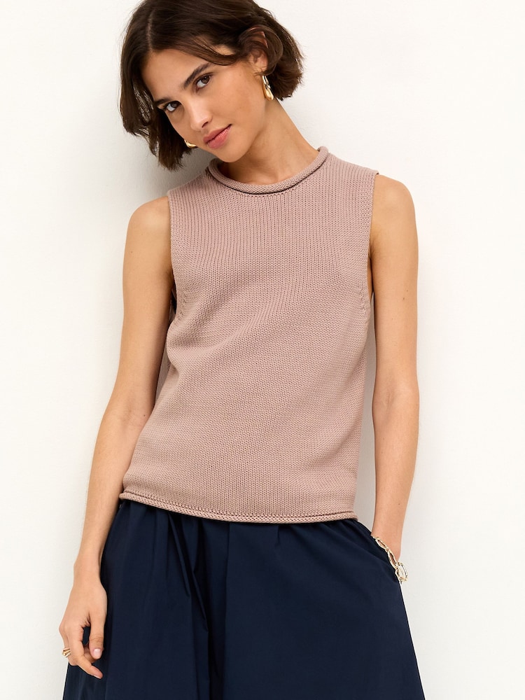 Rose Pink Roll Edge Tank - Image 1 of 6