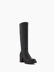 Dune London Black Tinaz Bump Toe Chelsea Knee High Boots - Image 4 of 6