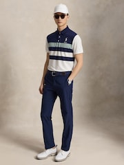 Ralph Lauren Blue RLX Performance Pique Stripe Polo Shirt - Image 2 of 4