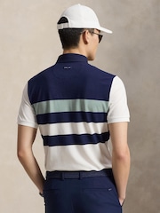 Ralph Lauren Blue RLX Performance Pique Stripe Polo Shirt - Image 3 of 4