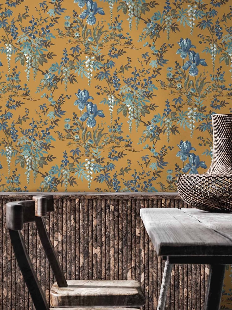 Woodchip & Magnolia Yellow Hestia Wallpaper - Image 1 of 3