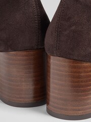 LK Bennett Chocolate Brown Stretch Suede Davina Knee High Boots - Image 4 of 4