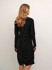 Kaffe Barbara Long Sleeve Glitter Black Dress - Image 2 of 6