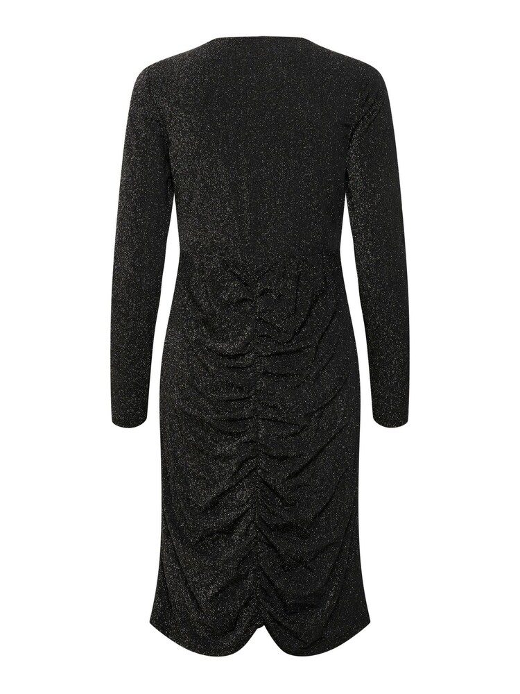 Kaffe Barbara Long Sleeve Glitter Black Dress - Image 6 of 6