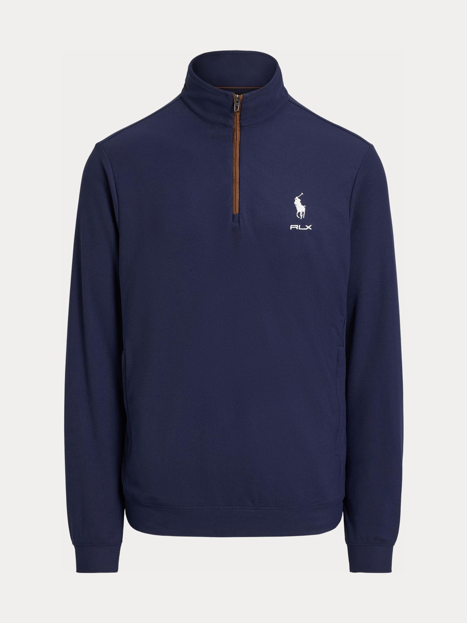 Buy Ralph Lauren Blue RLX Movement Mesh Quarter Zip Sweat Top from