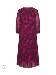 Yours Curve Red Wrap Pleated Maxi Dress - Image 6 of 6