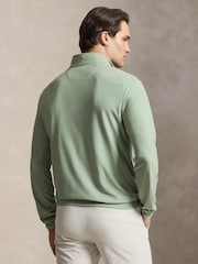 Ralph Lauren Green RLX Movement Mesh Quarter Zip Sweat Top - Image 2 of 5