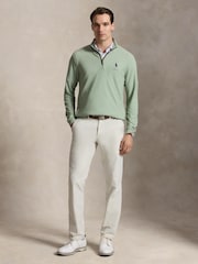 Ralph Lauren Green RLX Movement Mesh Quarter Zip Sweat Top - Image 3 of 5