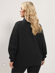 Negro - Yours Curve Zip Through Funnel Neck Sweatshirt - Imagen 3 de 6