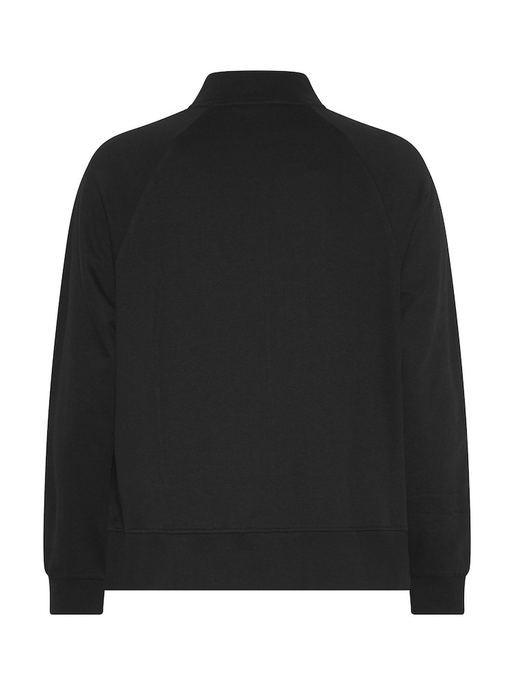 Negro - Yours Curve Zip Through Funnel Neck Sweatshirt - Imagen 6 de 6