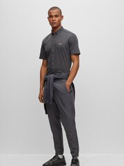 BOSS Grey Biadia Short Sleeve Logo Shirt - Image 3 of 6