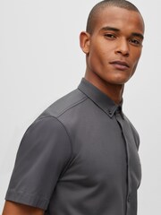 BOSS Grey Biadia Short Sleeve Logo Shirt - Image 4 of 6